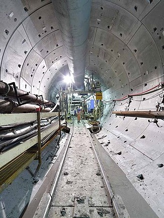 Photo of the tunnel for the North-South Line in Amsterdam.