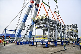 Photo of the foundations and civil engineering works for Hyco 5, which will be responsible for the capture and collection of CO2.