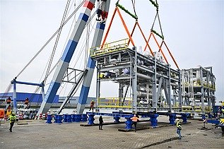 Photo of the foundations and civil engineering works for Hyco 5, which will be responsible for the capture and collection of CO2.