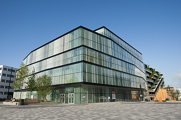 A photo of the theatre complex with multi-storey car parks in Nieuwegein
