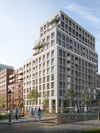Render of flats in the &Amsterdam project