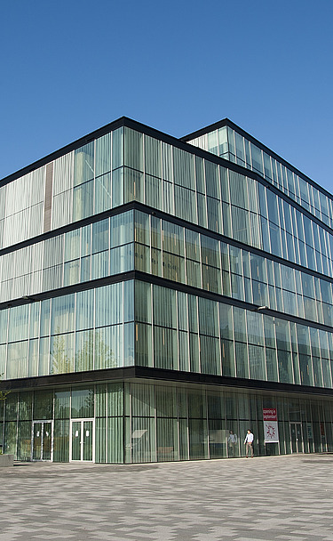 A photo of the theatre complex with multi-storey car parks in Nieuwegein