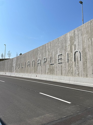 Een foto van de vernieuwde zuidelijke ringweg in Groningen