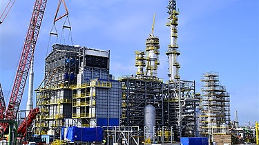 Photo of the foundations and civil engineering works for Hyco 5, which will be responsible for the capture and collection of CO2.