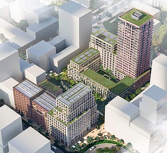 Rendering of the &Amsterdam project: a versatile residential and commercial complex